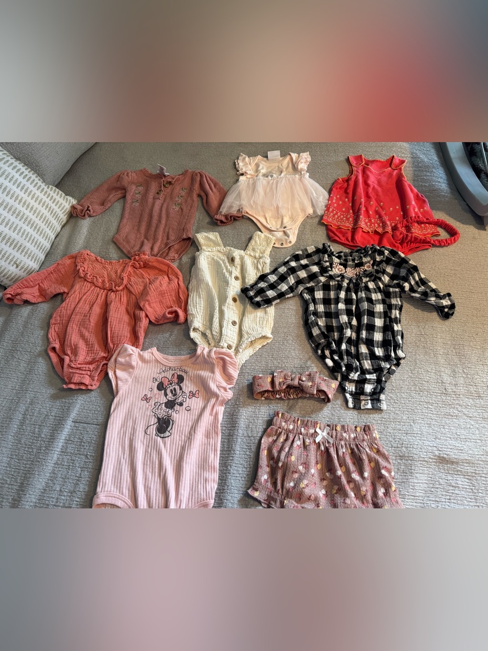 Baby Girls Mixed Onesie & Outfit Lot - Pink, Cream, Black
